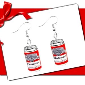 Budweiser Can Drop Dangle Earrings